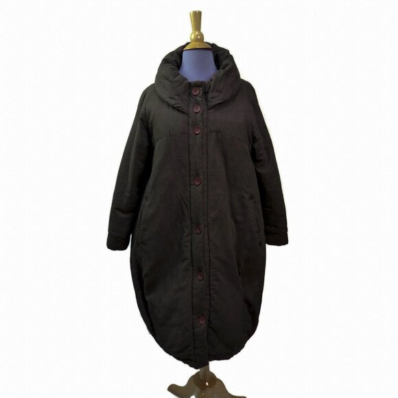 Icinoo Bubble Coat Medium Olive Brown Faux Fur & Quilt Lining Warm Washable - Picture 1 of 8